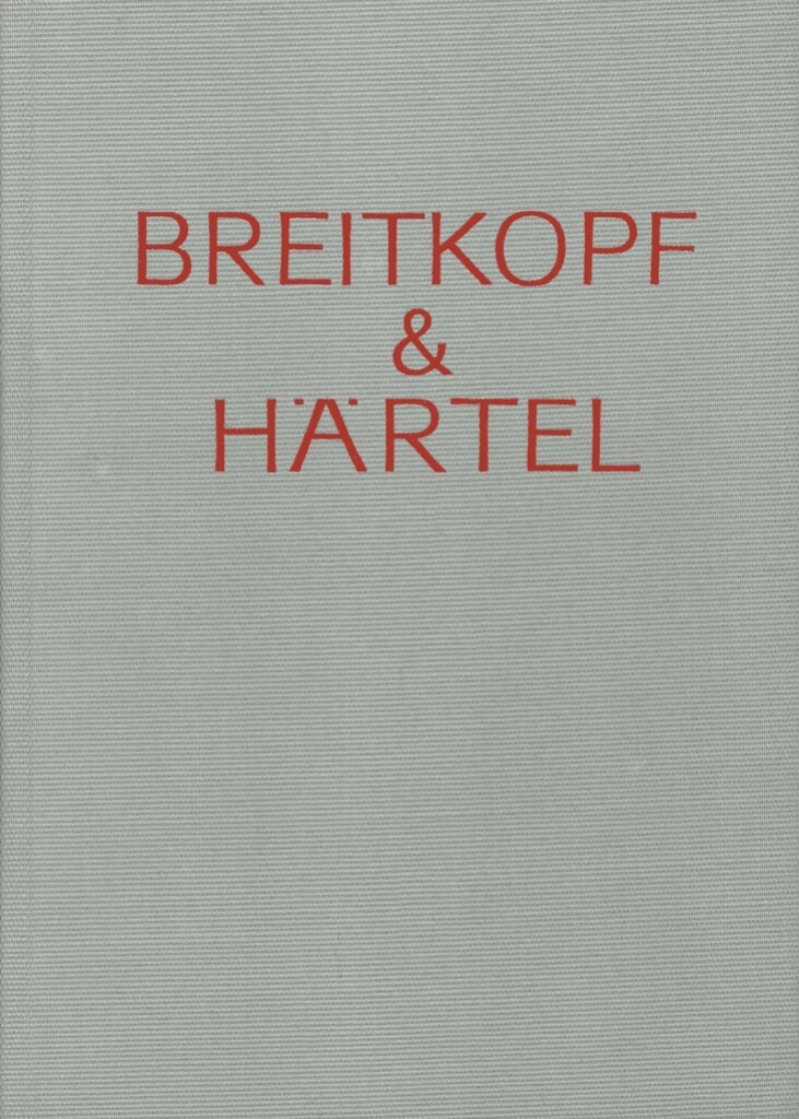 Breitkopf & Härtel Band 1: 1542-1827
